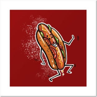 Chicago Style Hot Dog funny Posters and Art